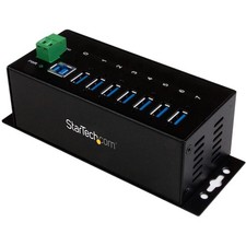 StarTech 7-Port USB 3.0 Hub 5Gbps Metal Industrial ESD Surge Wall Desk Mount