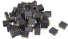 uxcell 50Pcs 2.54mm Pitch 2x4-Pin Double Row Straight Connector Female black 
