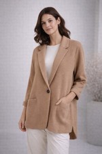 J.Crew Sophie Sweater Coat Camel Merino Wool Blend One Button Women s M