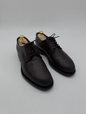 Santoni Goodyear Welted Derby Plain Toe Brown Leather Made in Italy UK 7.5