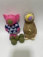 Hog Wild Pig And Sloth Poppers With 7 Balls Used