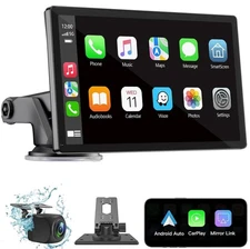 Wireless CarPlay Screen 7" HD Portable Car Stereo Touchscreen Multimedia Player