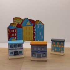 Wooden Train Track Town Buildings Bundle City Arch Hospital Shop Scenery