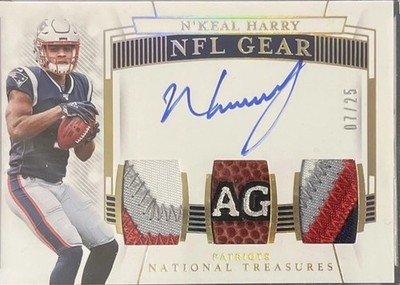 2019 Panini National Treasures Rookie Signature Trios Prime #8 N'Keal Harry/25
