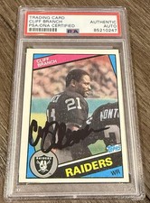 Cliff Branch Oakland Raiders HOF 1984 Topps #104 PSA Authentic AUTO Signed
