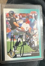 1991 Score Rookie & Traded - Norm Johnson #19T Autographed Atlanta Falcons
