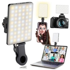 60 LED Portable Selfie Light Video Conference Lighting with Clip  Camera Black