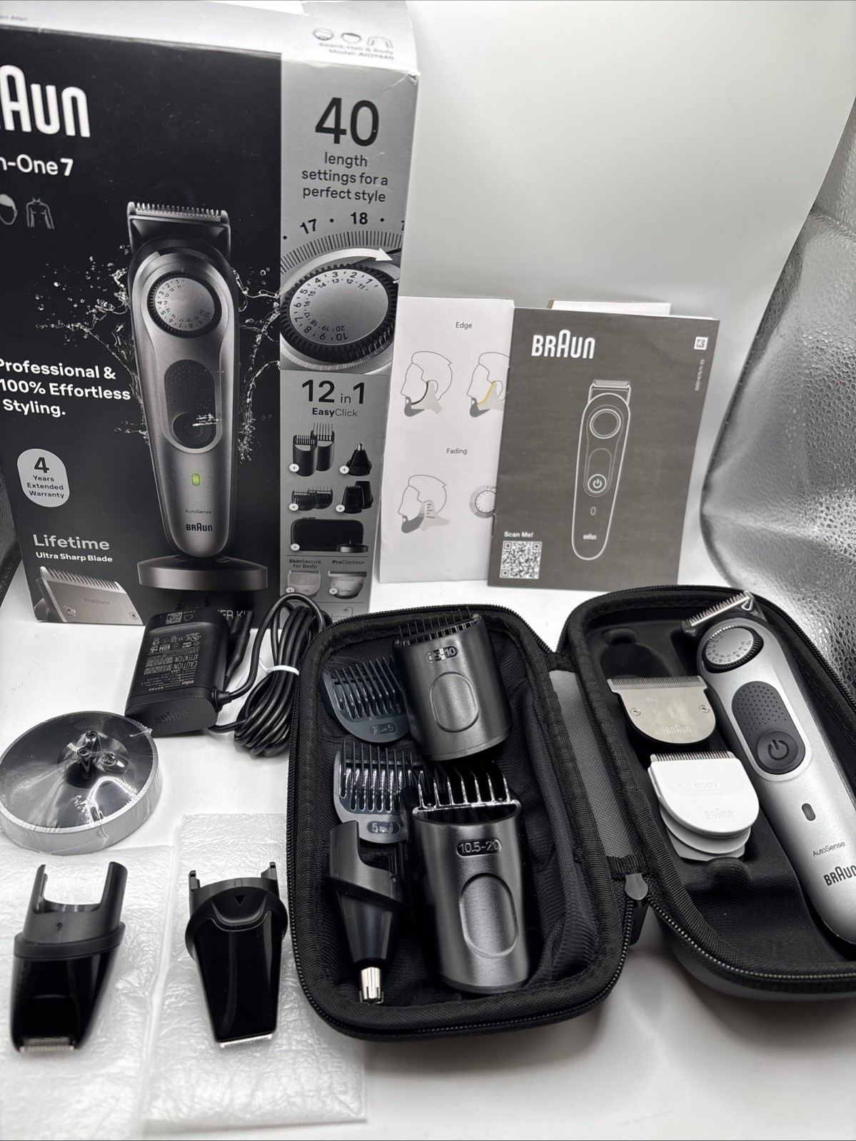 Braun All-in-One Series 7 Trimmer Kit 12-in-1 Beard Hair Body Groomer Used