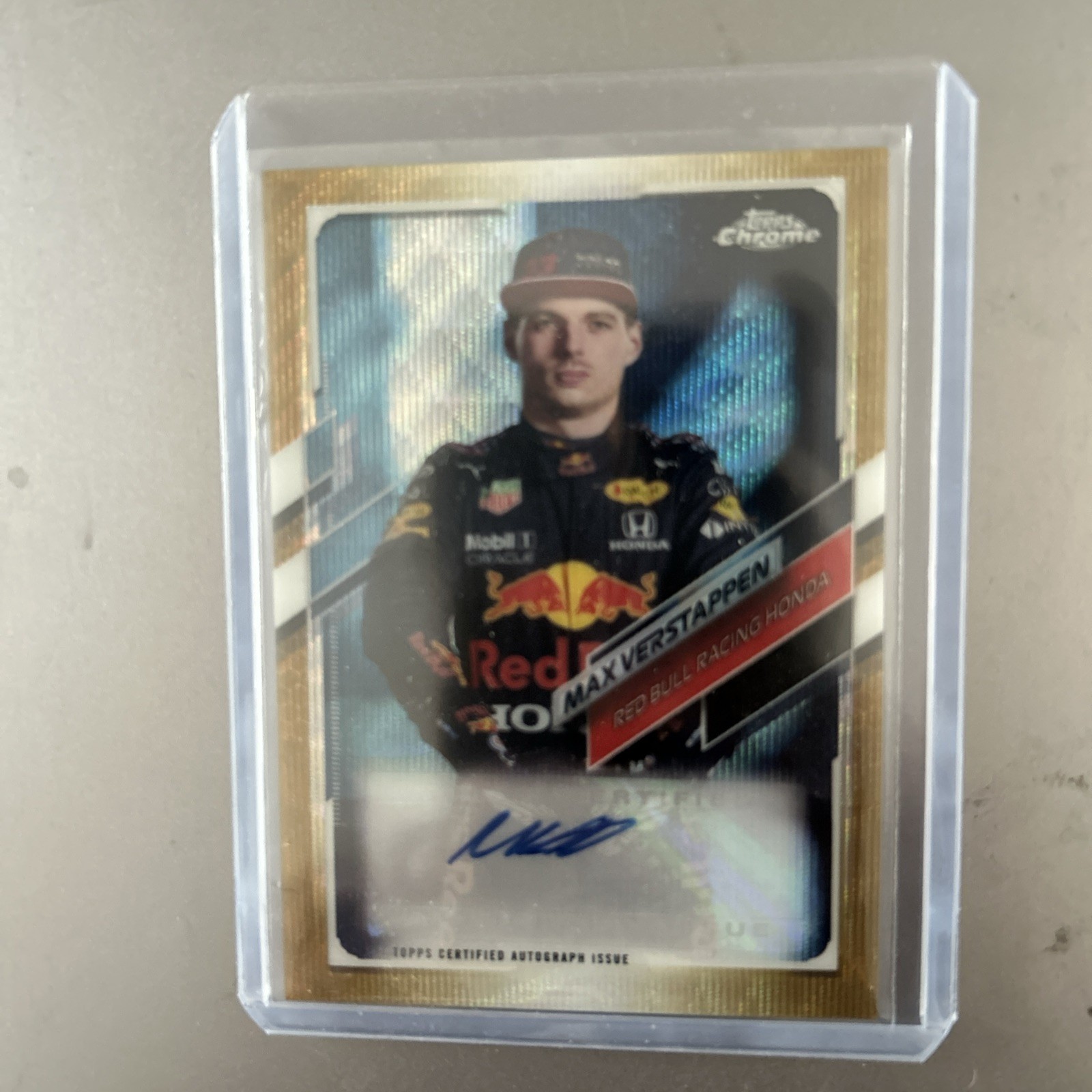 2021 Topps Chrome F1 Max Verstappen Refractor Autograph Gold Wave 50/50 view 5