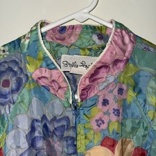 Large Stella Fagin Floral Zip Robe Dressing Gown House Dress Flower ILGWU Union