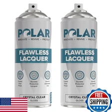 Polar Clear Gloss Flawless Lacquer Spray - 2x 13.5oz Clear Coat Paint