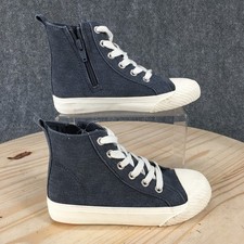 Cat Jack Shoes Youth 13 Blue Sneakers Canvas Lace-Up Side Zipper Round Toe