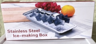 Stainless Steel Silver Rectangle Ice Cube Tray Dishwasher Safe