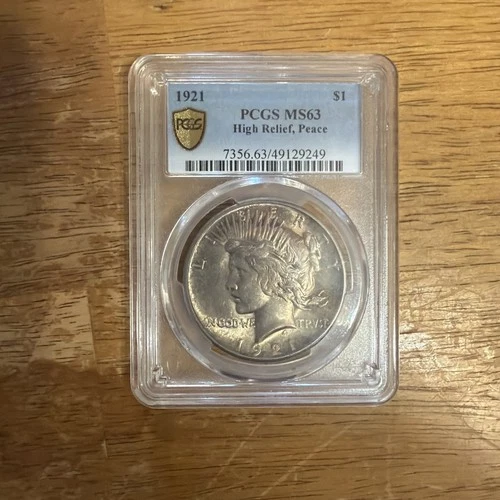 1921 Peace Dollar ($1) High Relief PCGS MS63