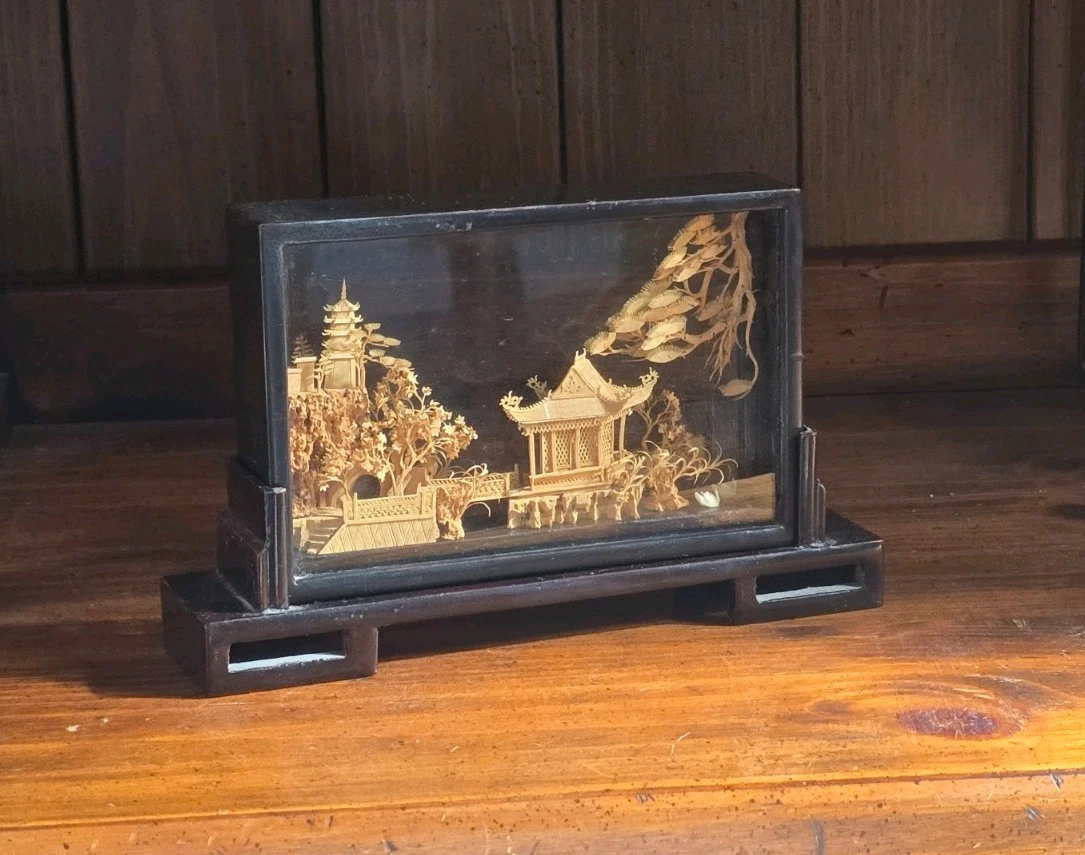 Wooden Nature Scene Antique Chinese Figurines & Statues for sale