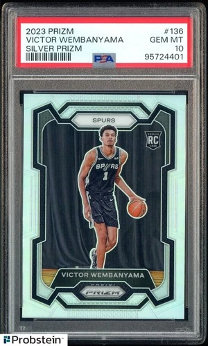 2023-24 Panini Silver Prizm #136 Victor Wembanyama RC Rookie PSA 10 GEM MINT