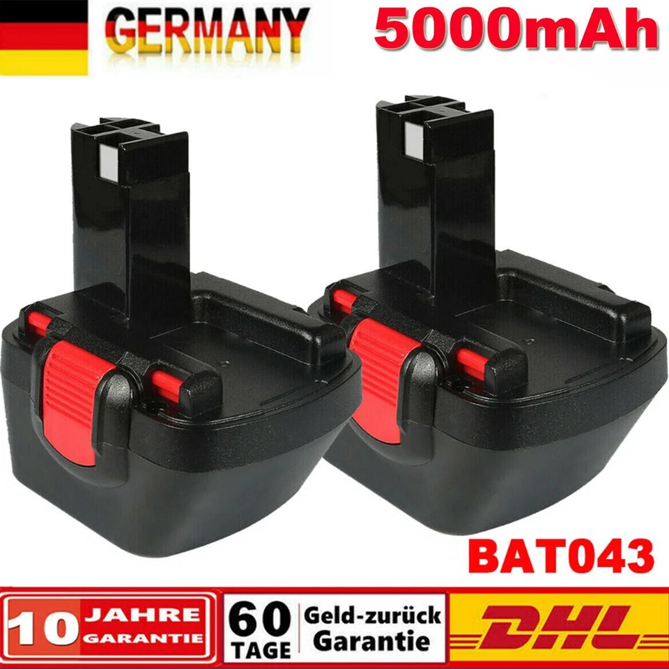 FÜR BOSCH 2X Batería 12V 5.0Ah Ni-MH Para Bosch BAT043 BAT045 BAT046 GSR 12-2 PSR 1200 PSR 12