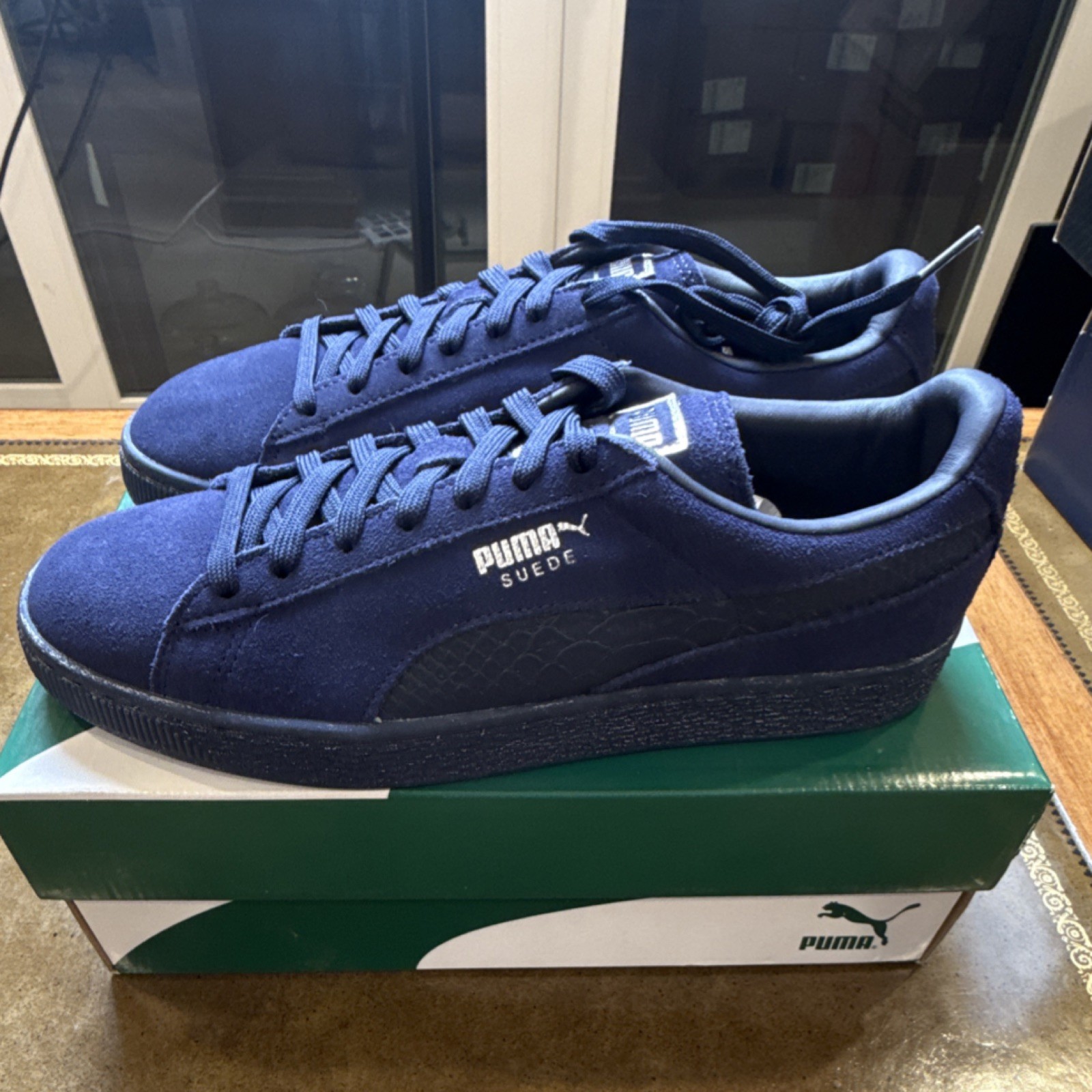 PUMA Suede Blue Low Top Suede Lace Up Athletic Sneakers Classic Sports