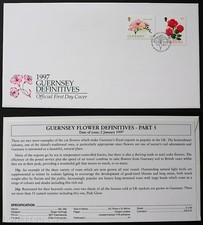 Guernsey Stamps:  Guernsey Flower Definitives Part 5  First Day Cover 1997