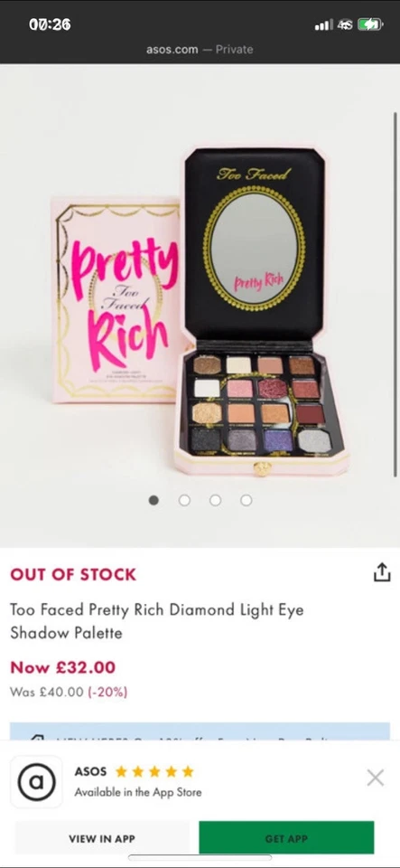 NEW: Too Faced Rich Eye Shadow Palette. - Limited Edition - Image 3 of 3