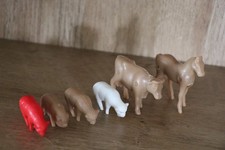 Vintage Plastic Farm Animals Set Of 6