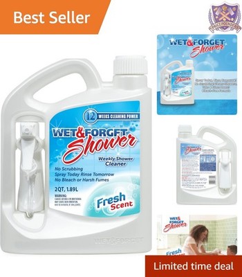 Shower Cleaner Spray Bleach-Free Multi-Surface Fresh Scent 64oz Weekly Use