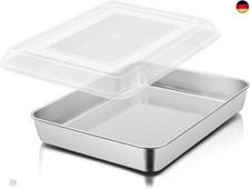Herogo Kuchenform, Tief Backblech mit Deckel, 31x24x5 cm, Edelstahl Rechteckig