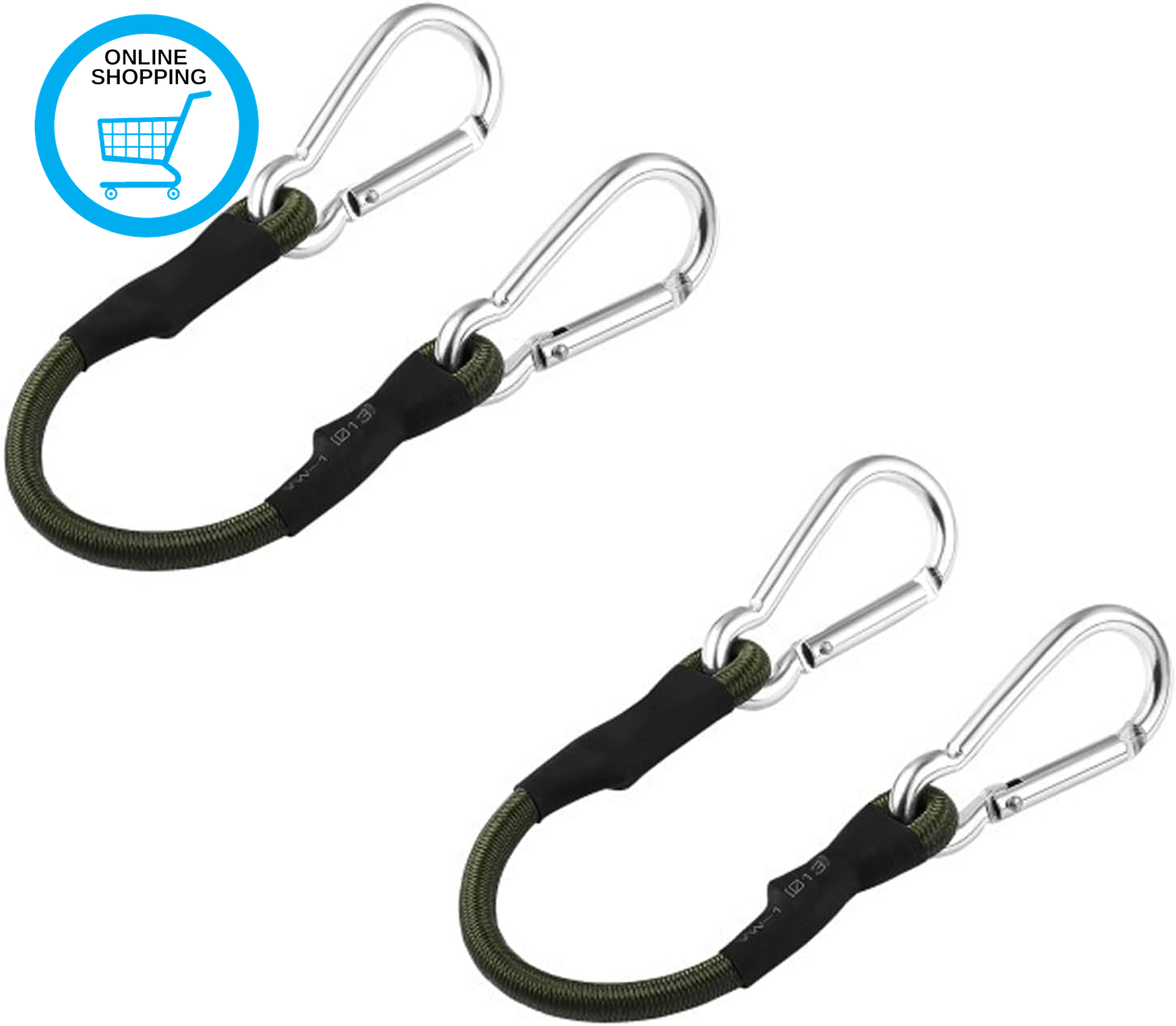 2 Pcs Bungee Cords with Carabiner Clips,30Cm Short Bungee Cords with Hooks,8Mm T