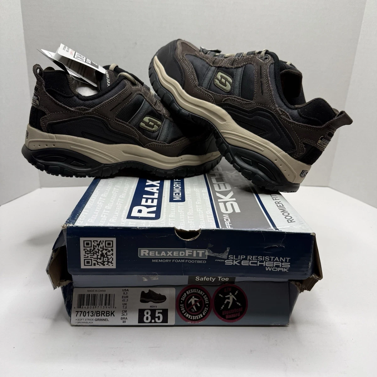 SKECHERS Work Jevion Safety Comp Toe Men\'s Shoes Black Blue 11.5 SKECHERS Composite Toe products for sale | eBay main image 2