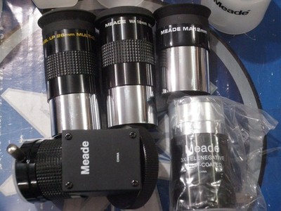Meade Eyepiece Kit  #128 Barlow SPL 26mm !8mmWA  MA12mm MA9mm