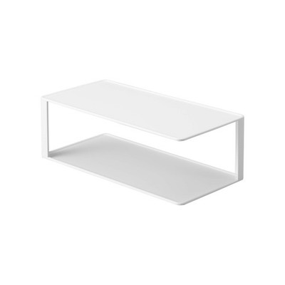 Yamazaki Home TOWER Two-Tier Steel Kitchen Cabinet Space Saving Organizer White