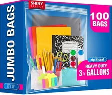 Extra Large 3.5 Gallon Clear Freezer Bags for Food Storage & Organization