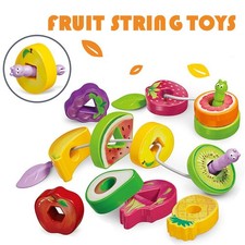 Fruit String Toys Caterpillar Eat Fruits S tring Threading Beads Toys P0F7