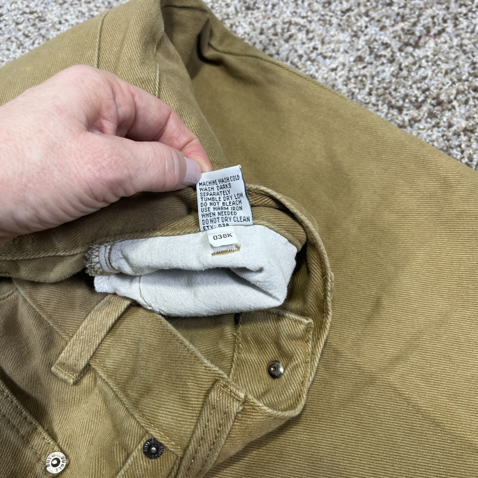 Bugle Boy Jeans Loose Fit Gold Crest Gold Khaki Denim Men's 32x32 (29x28) - View 9