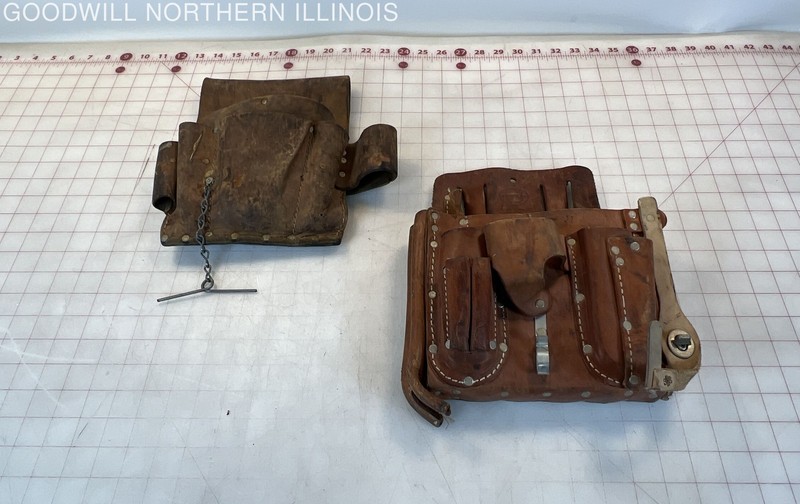 Vintage Nicholas & Craftsman Brown Leather Utility Tool Pouches