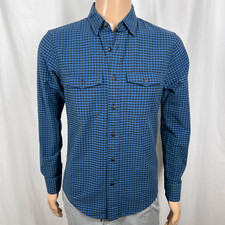 Abercrombie Fitch Mens Small Blue Gingham Slim Fit Long Sleeve Button-Up Shirt