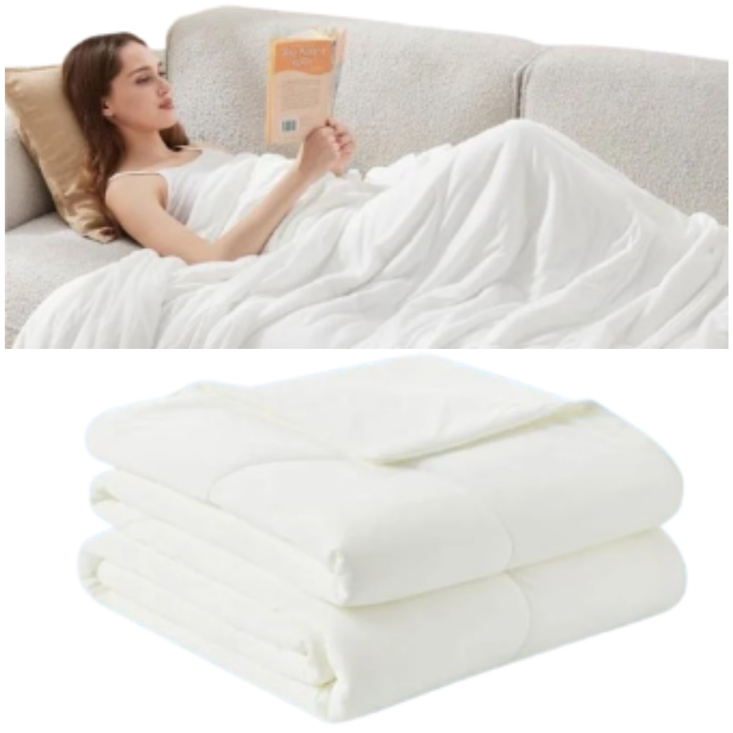 Couette anti-sueur de 220x240cm contre les nuits trop chaudes, couette d'été en polyester léger