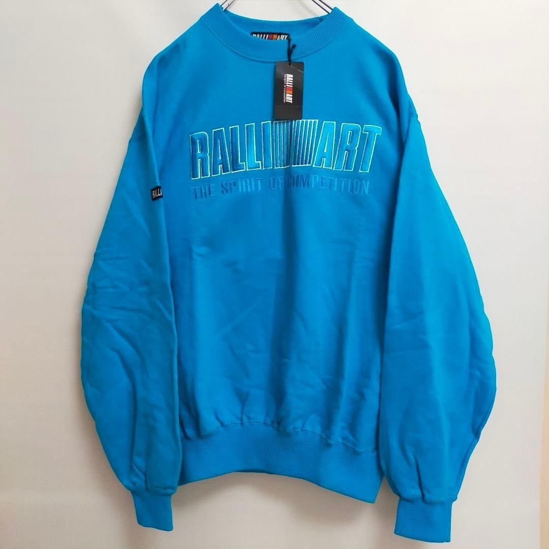 MITSUBISHI RALLIART Lancer Evolution Pastel Blue Sweatshirt Size LARGE Vintage