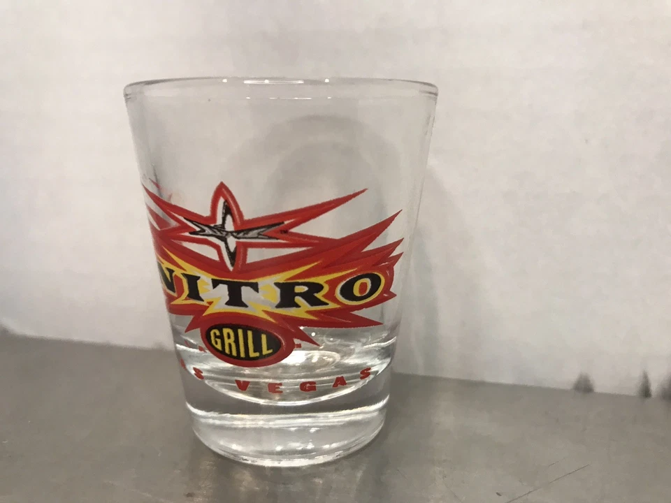 Raro WCW Nitro Grill Las Vegas lembrança vidro transparente luta livre WWE WWF - Imagem 3 de 4