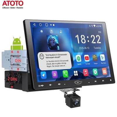 Rückfahrkamera+10.1 Zoll Android Autoradio Carplay GPS Nav Wifi DSP Chat-AI 2DIN