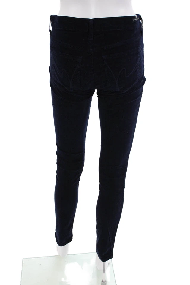 Pantalones ajustados Citizens of Humanity para mujer de terciopelo de algodón con bolsillos azules talla 26 Foto 3 de 4
