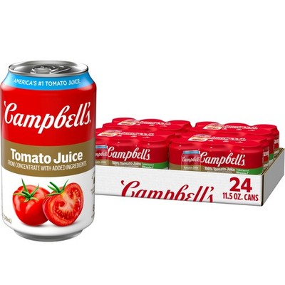 Campbell's 100% Tomato Juice, 11.5 fl oz Can 24 Pack