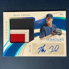 2019 Immaculate Collection Premium Autographs Max Fried Patch Auto 5/10