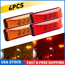 4x Amber Red 3LED Side Marker Lights RV Truck Trailer Clearance Light Waterproof