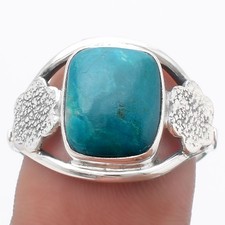 Natural Peruvian Opalina 925 Sterling Silver Ring s.9 Jewelry R-1497