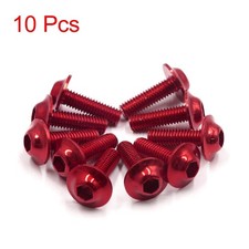 10Stk M6 x 16mm Rot Sechskant Nummernschildsc...
