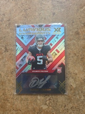 2022 Panini XR Luminous Endorsements Drake London Silver Auto /99 Falcons Rookie