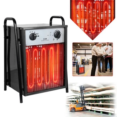 FROADP Elektroheizung Bauheizer 9KW Heizlüfter Heizgerät Heizstrahler Heizung Schwarz