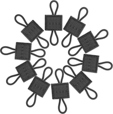 Pack of 10 Tactical Gear Holder Clip Molle Web Dominator Elastic Black-1# 