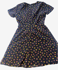 Madewell Women's 100 Silk Button-Front Swing Dress  Floral Size 4 Lined